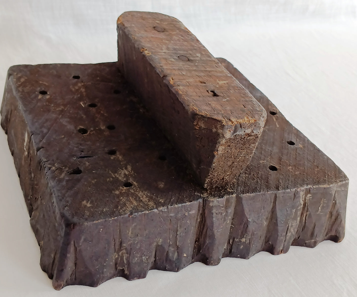Antique Vintage Folk Art Hand Carved Wood Printing Block Textile Wall Stamp Crafts Tool