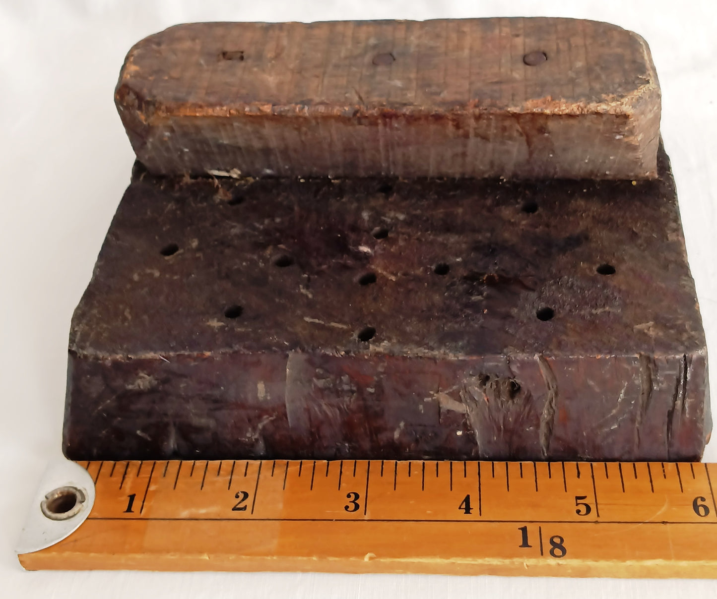 Antique Vintage Folk Art Hand Carved Wood Printing Block Textile Wall Stamp Crafts Tool