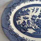 Vintage Churchill Blue Willow Pattern Ceramic Oval Large Plate Serving Platter Made in Staffordshire England Tableware 14.5” L