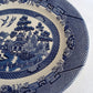 Vintage Churchill Blue Willow Pattern Ceramic Oval Large Plate Serving Platter Made in Staffordshire England Tableware 14.5” L