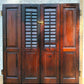 Antique Pair Reclaimed Salvaged Shutter SOLID Wood Wooden Interior Window Bi-fold Shutter 4 Raised Panels Country Rustic Décor -AS IS