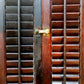 Antique Pair Reclaimed Salvaged Shutter SOLID Wood Wooden Interior Window Bi-fold Shutter 4 Raised Panels Country Rustic Décor -AS IS