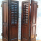 Antique Pair Reclaimed Salvaged Shutter SOLID Wood Wooden Interior Window Bi-fold Shutter 4 Raised Panels Country Rustic Décor -AS IS