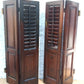 Antique Pair Reclaimed Salvaged Shutter SOLID Wood Wooden Interior Window Bi-fold Shutter 4 Raised Panels Country Rustic Décor -AS IS