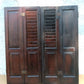 Antique Pair Reclaimed Salvaged Shutter SOLID Wood Wooden Interior Window Bi-fold Shutter 4 Raised Panels Country Rustic Décor -AS IS