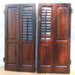 Antique Pair Reclaimed Salvaged Shutter SOLID Wood Wooden Interior Window Bi-fold Shutter 4 Raised Panels Country Rustic Décor -AS IS