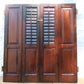 Antique Pair Reclaimed Salvaged Shutter SOLID Wood Wooden Interior Window Bi-fold Shutter 4 Raised Panels Country Rustic Décor -AS IS