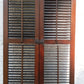Antique Old Reclaimed Salvaged SOLID Wood Wooden Interior Window Pair Shutters 2 Panels Country Rustic Décor 22" W x 40 3/4” H