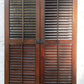 Antique Old Reclaimed Salvaged SOLID Wood Wooden Interior Window Pair Shutters 2 Panels Country Rustic Décor 22" W x 40 3/4” H