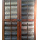 Antique Old Reclaimed Salvaged SOLID Wood Wooden Interior Window Pair Shutters 2 Panels Country Rustic Décor 22" W x 40 3/4” H