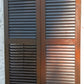 Antique Old Reclaimed Salvaged SOLID Wood Wooden Interior Window Pair Shutters 2 Panels Country Rustic Décor 22" W x 40 3/4” H