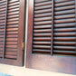 Antique Old Reclaimed Salvaged SOLID Wood Wooden Interior Window Pair Shutters 2 Panels Country Rustic Décor 22" W x 40 3/4” H