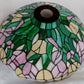 Vintage Tiffany Style-Stained Slag Glass Lampshade Floral Design Pendant Floor Table Lamp Replacement DIY Lighting Project 15” D