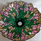 Vintage Tiffany Style-Stained Slag Glass Lampshade Floral Design Pendant Floor Table Lamp Replacement DIY Lighting Project 15” D