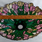 Vintage Tiffany Style-Stained Slag Glass Lampshade Floral Design Pendant Floor Table Lamp Replacement DIY Lighting Project 15” D