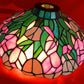 Vintage Tiffany Style-Stained Slag Glass Lampshade Floral Design Pendant Floor Table Lamp Replacement DIY Lighting Project 15” D