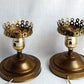 Vintage Pair MCM Electric Hurricane Table Lamps Frosted Clear Glass Globe Etched Grape Leaf Design Brass Finish Metal Retro Lighting