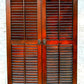 Antique Old Reclaimed Salvaged SOLID Wood Wooden Interior Window Pair Shutters 2 Panels Country Rustic Décor 22" W x 40 3/4” H