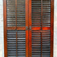 Antique Old Reclaimed Salvaged SOLID Wood Wooden Interior Window Pair Shutters 2 Panels Country Rustic Décor 22" W x 40 3/4” H