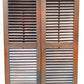 Antique Old Reclaimed Salvaged SOLID Wood Wooden Interior Window Pair Shutters 2 Panels Country Rustic Décor 22" W x 40 3/4” H