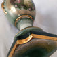 Vintage MCM George Martha Washington Style Porcelain Gilt Urn Tall Table Lamp 3 Way French Rococo Courting Couple Design Harp Finial