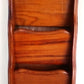 Vintage Kamenstein Wooden Vertical Wall Hanging 3 Tier Letter Mail Organizer Brown Finish Scallop Side Panels-Thailand