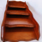 Vintage Kamenstein Wooden Vertical Wall Hanging 3 Tier Letter Mail Organizer Brown Finish Scallop Side Panels-Thailand