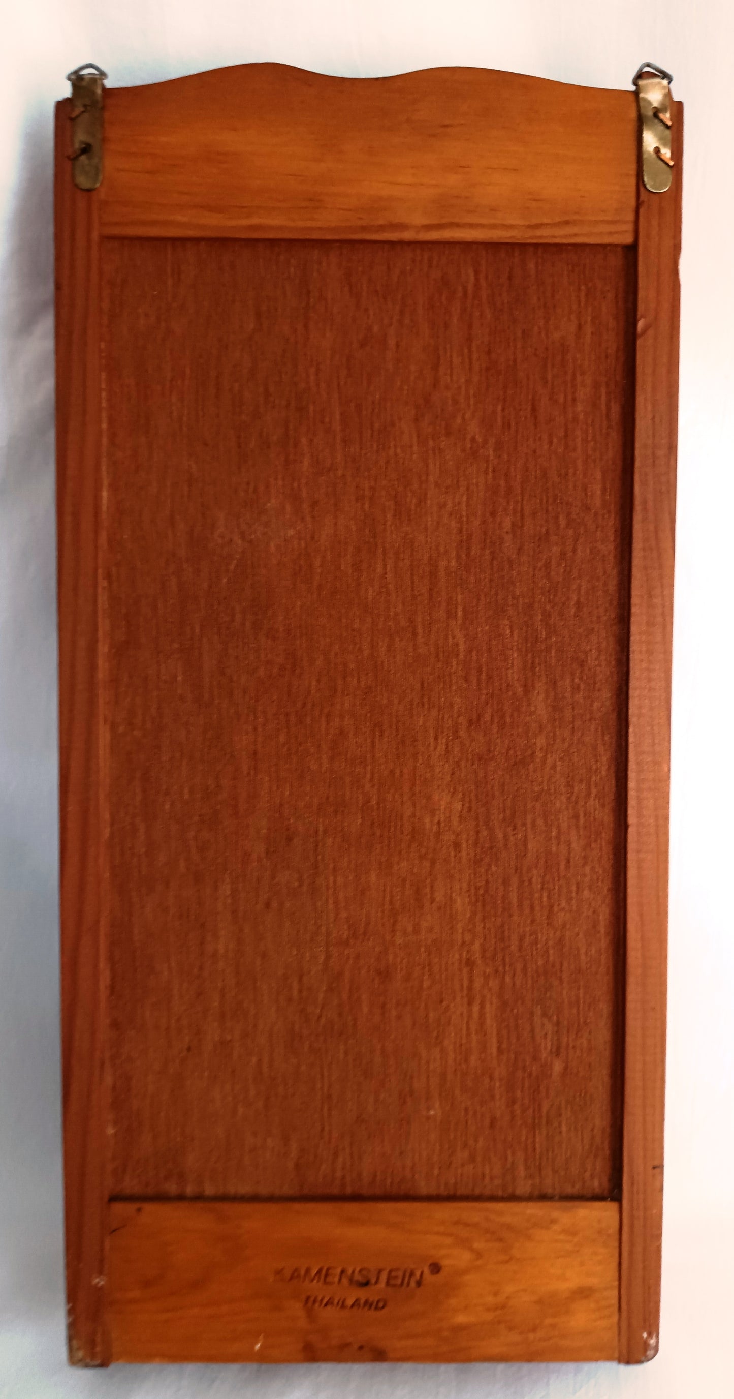 Vintage Kamenstein Wooden Vertical Wall Hanging 3 Tier Letter Mail Organizer Brown Finish Scallop Side Panels-Thailand