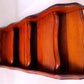Vintage Kamenstein Wooden Vertical Wall Hanging 3 Tier Letter Mail Organizer Brown Finish Scallop Side Panels-Thailand
