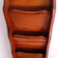 Vintage Kamenstein Wooden Vertical Wall Hanging 3 Tier Letter Mail Organizer Brown Finish Scallop Side Panels-Thailand