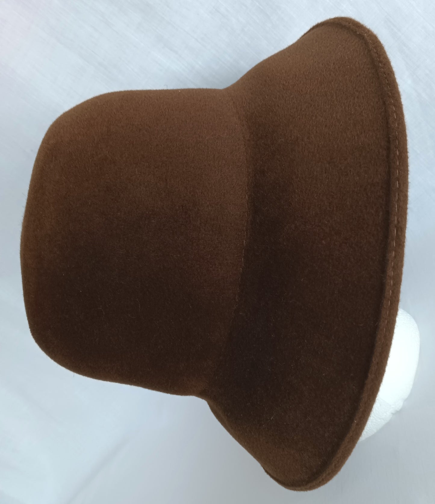 Vintage Helen Kaminski Australia Wool Brushed Felt Cloche Hat Chocolate Brown Wide Brim 22 Inches Circumference Original Storage Box –NIB