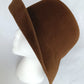 Vintage Helen Kaminski Australia Wool Brushed Felt Cloche Hat Chocolate Brown Wide Brim 22 Inches Circumference Original Storage Box –NIB