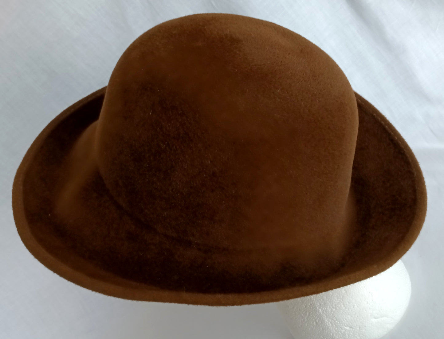 Vintage Helen Kaminski Australia Wool Brushed Felt Cloche Hat Chocolate Brown Wide Brim 22 Inches Circumference Original Storage Box –NIB