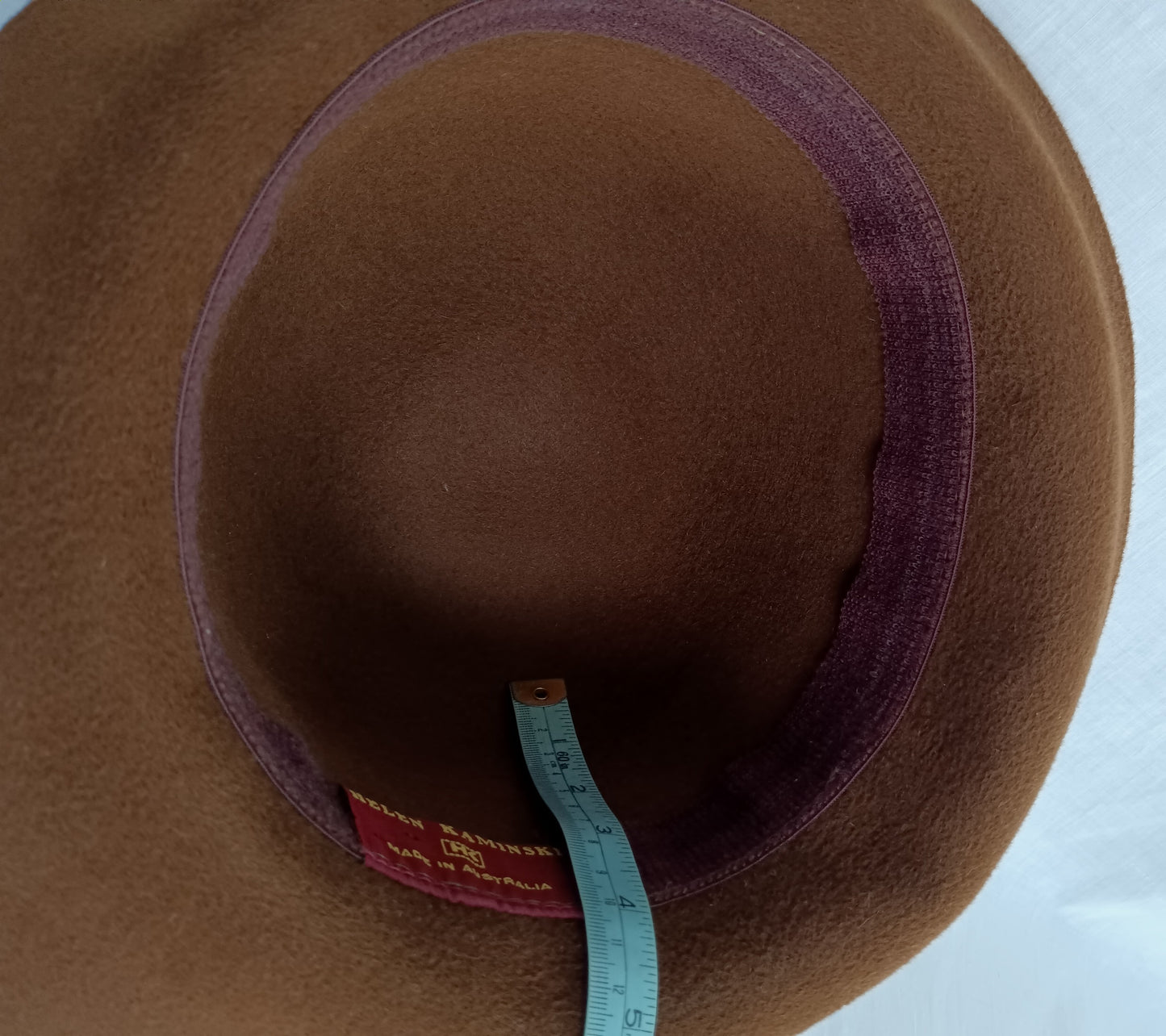 Vintage Helen Kaminski Australia Wool Brushed Felt Cloche Hat Chocolate Brown Wide Brim 22 Inches Circumference Original Storage Box –NIB