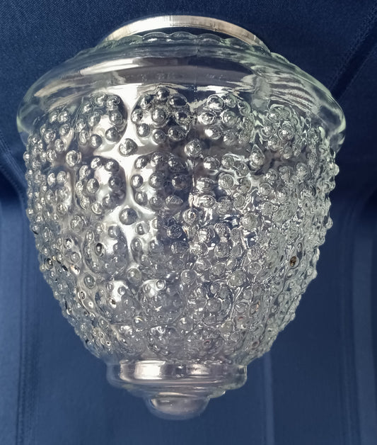 Vintage MCM Acorn Beehive Shaped Clear Glass Globe Ceiling Light Wall Sconces Replacement Lampshade 3.25” Fitter-NOS