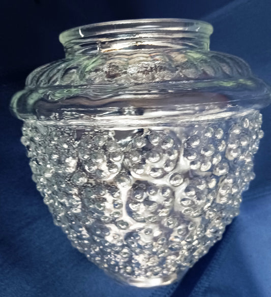 Vintage MCM Acorn Beehive Shaped Clear Glass Globe Ceiling Light Wall Sconces Replacement Lampshade 3.25” Fitter-NOS