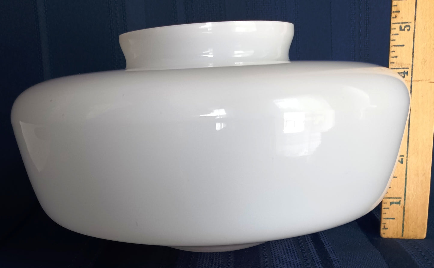 Vintage Milk Glass Schoolhouse Light Globe Replacement Glass Shade Ceiling Fixture Cover 8” Wide 4” Fitter