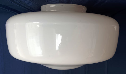 Vintage Milk Glass Schoolhouse Light Globe Replacement Glass Shade Ceiling Fixture Cover 8” Wide 4” Fitter