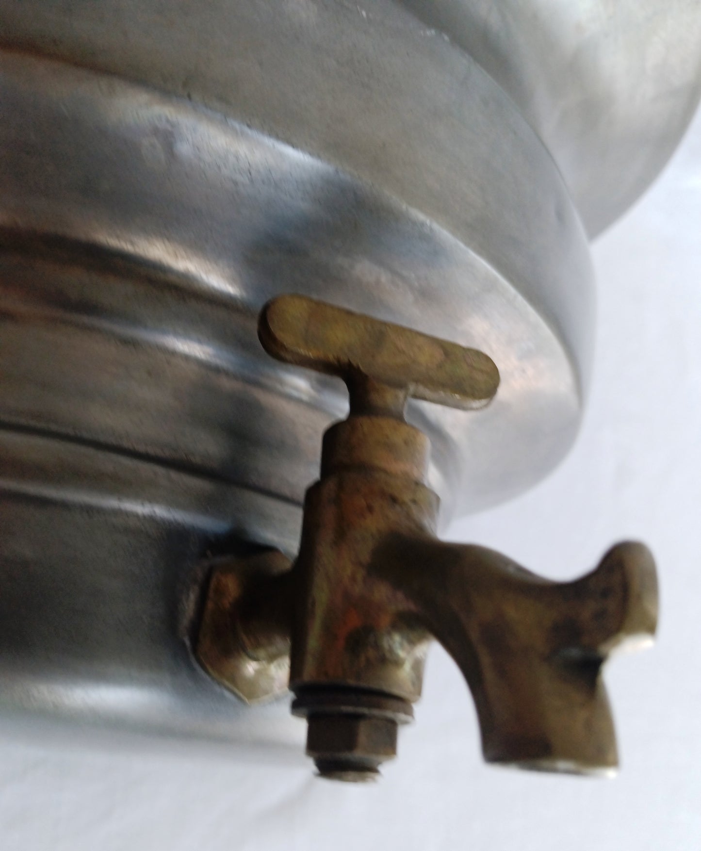 Antique Pewter Lavabo Wall Reservoir Water Fountain Pocket Vase Brass Turn-Spigot Marked CB-Made in Italy