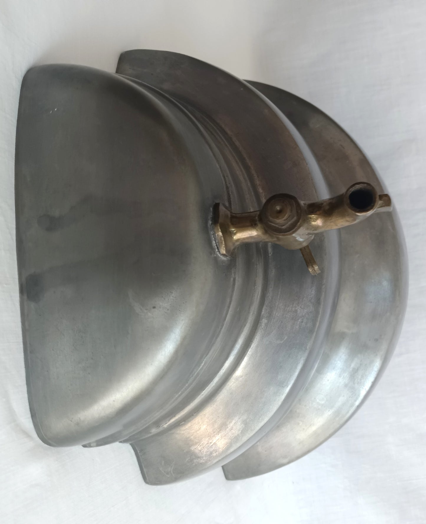 Antique Pewter Lavabo Wall Reservoir Water Fountain Pocket Vase Brass Turn-Spigot Marked CB-Made in Italy