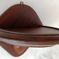 Antique Hand Carved Half Moon Wooden Wall Mount Sconce Shelf Hanging Wall Pocket Match Holder Pinecone Motif Small Items Display