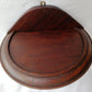 Antique Hand Carved Half Moon Wooden Wall Mount Sconce Shelf Hanging Wall Pocket Match Holder Pinecone Motif Small Items Display