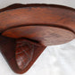 Antique Hand Carved Half Moon Wooden Wall Mount Sconce Shelf Hanging Wall Pocket Match Holder Pinecone Motif Small Items Display