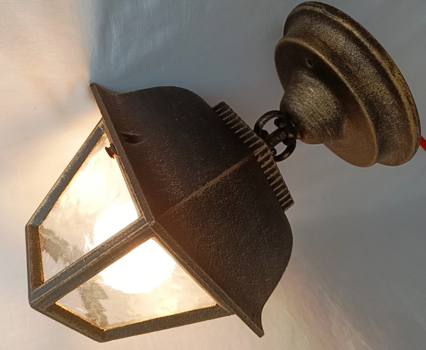 Vintage Phil R Hinkley Outdoor Wall Metal Lantern Model No. 1323 American Coach Stagecoach Style Porch Hanging Light Fixture USA-NOS-NIB