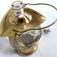 Vintage Mid Century Ship Lantern Liquor Decanter Brass Three-Sided d Glass Mechanical Music Box How Dry I Am Tune Novelty Barware–Japan-NOS