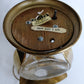 Vintage Mid Century Ship Lantern Liquor Decanter Brass Three-Sided d Glass Mechanical Music Box How Dry I Am Tune Novelty Barware–Japan-NOS