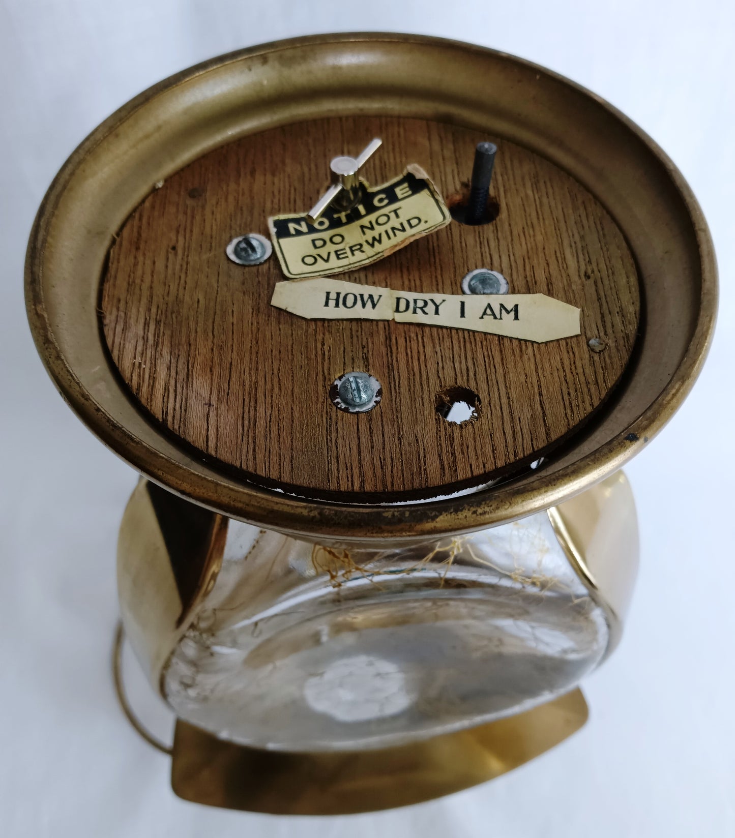 Vintage Mid Century Ship Lantern Liquor Decanter Brass Three-Sided d Glass Mechanical Music Box How Dry I Am Tune Novelty Barware–Japan-NOS