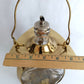 Vintage Mid Century Ship Lantern Liquor Decanter Brass Three-Sided d Glass Mechanical Music Box How Dry I Am Tune Novelty Barware–Japan-NOS
