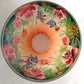 Vintage Art Nouveau Style Tea Light Candle Lamp Hand Painted Reverse Painted Glass Fairy Shade Floral Roses Butterflies –NOS