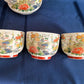 Vintage Japanese Ceramic Teapot Bamboo Handle 3 Sake Cups Hand Painted Transferred Enamel Gilt Peacocks Flowers Design